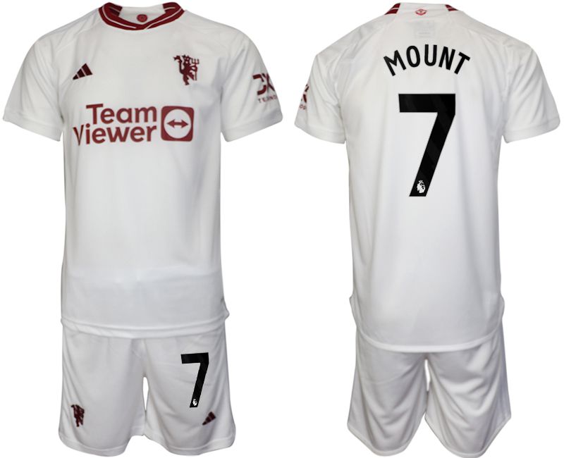 Men 2023-2024 Club Manchester United away white 7 Soccer Jerseys